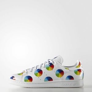 Adidas Mens Stan Smith Rainbow Polka Dots Sneakers